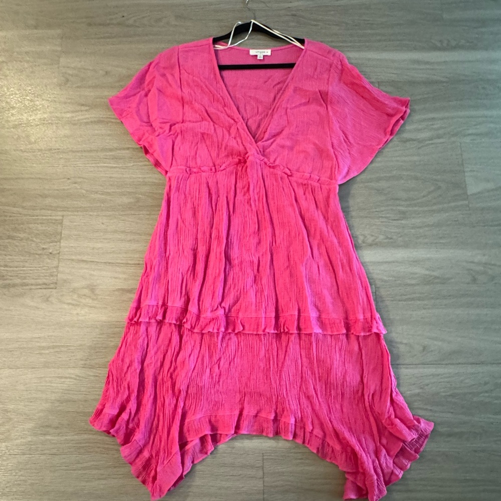Ruffle summer hot pink boutique dress